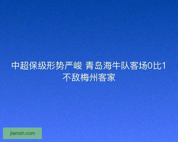 中超保级形势严峻 青岛海牛队客场0比1不敌梅州客家